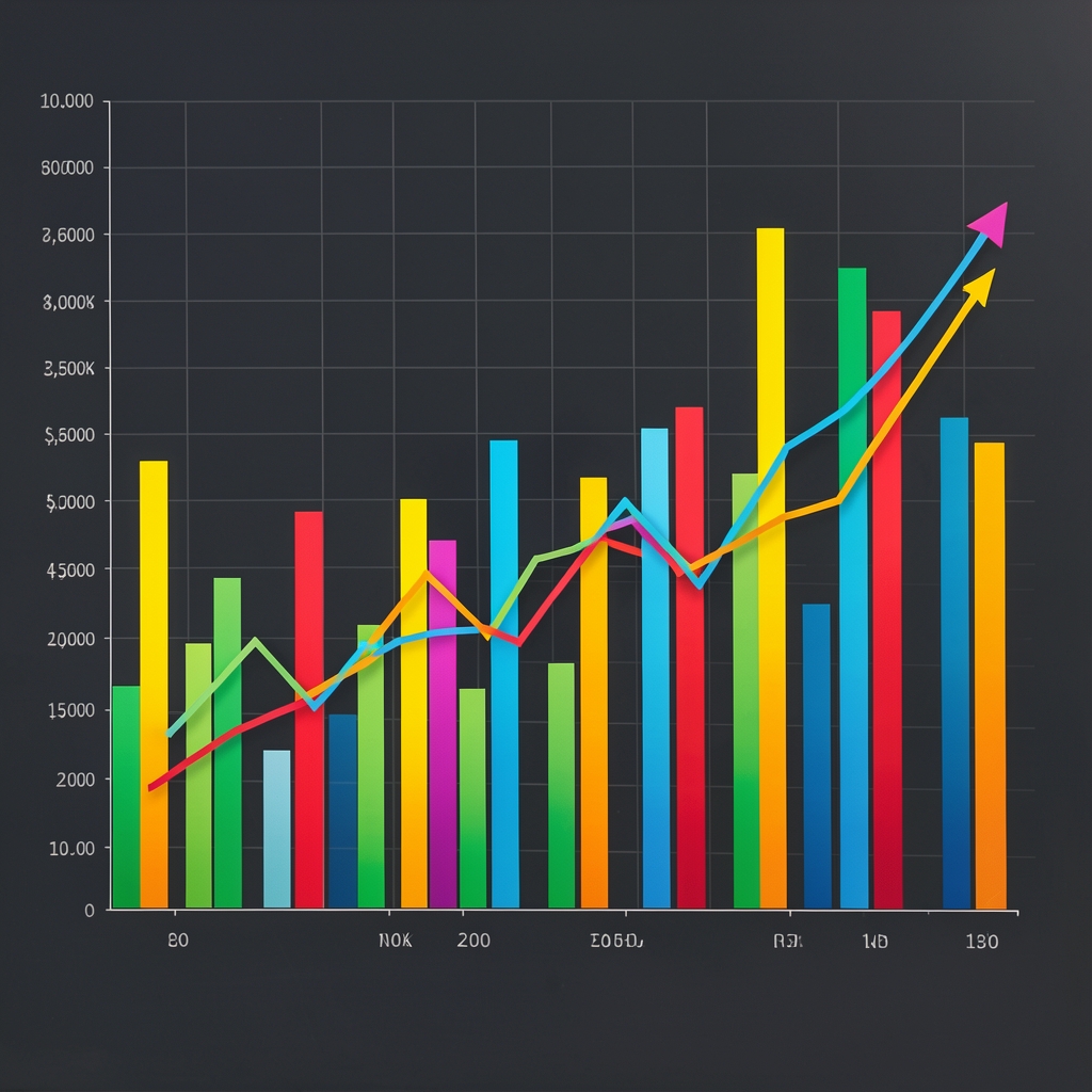 Türkiye enflasyon oranlarını gösteren renkli çubuk grafik ve trend çizgileri ile ekonomi analizi ekran görüntüsü